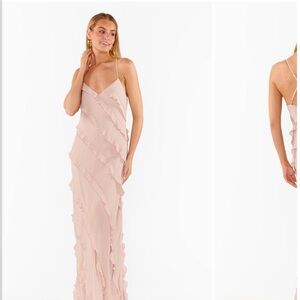 Romance Ruffle Dress- Dusty Blush Crisp-show  Me Your MuMu